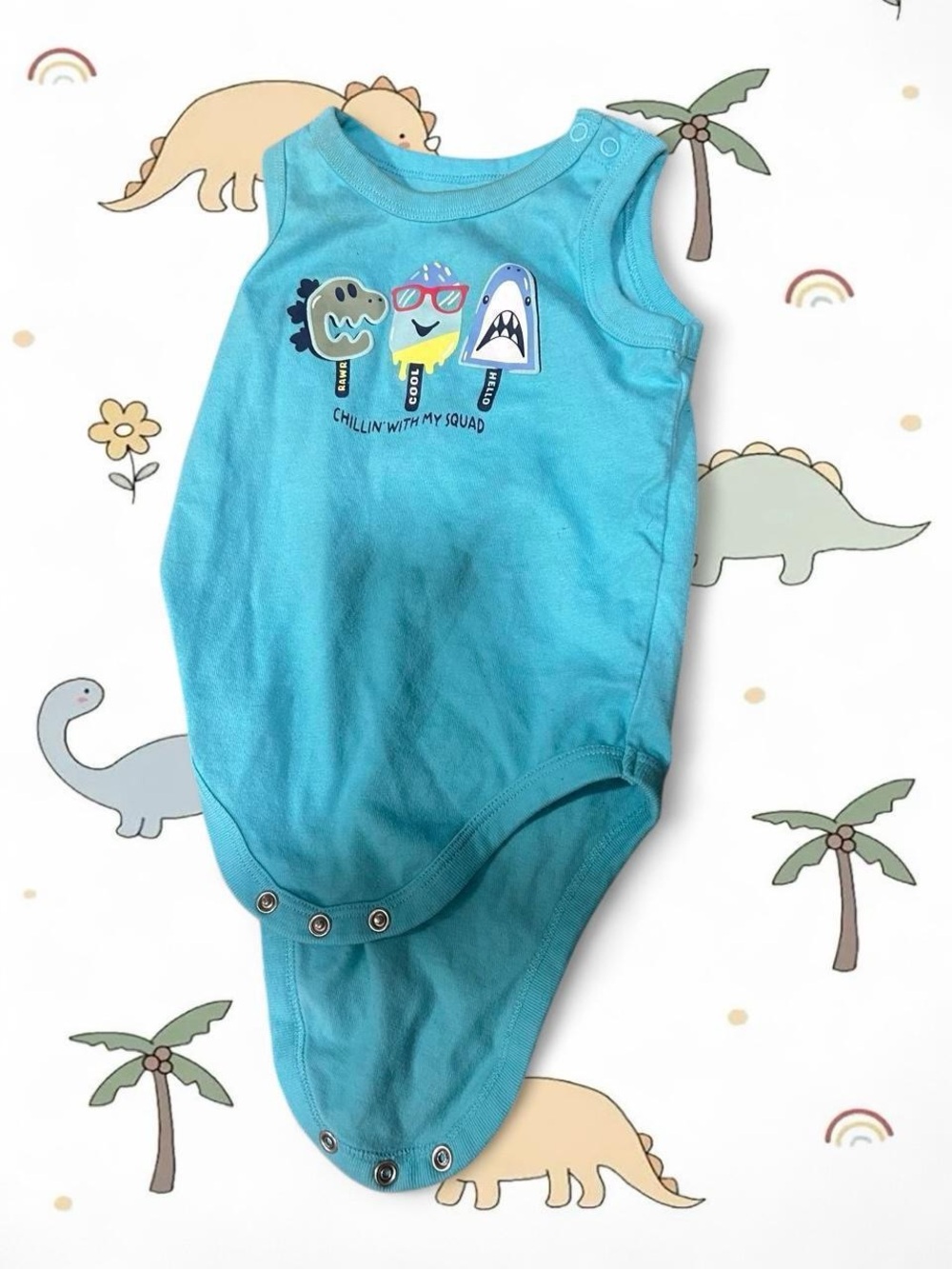 Garanimals Teal 'Chillin With My Squad' Baby One-Piece